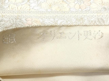 平和屋着物◎西陣　服部織物謹　六通柄袋帯　唐織　オリエント更紗　銀糸　正絹　逸品　CABE6121fb