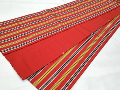 平和屋着物◎本場筑前博多織　半幅帯　間道　正絹　逸品　CABE6224fb