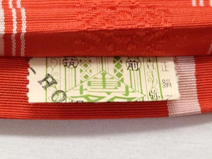 平和屋着物◎本場筑前博多織　半幅帯　吉弥帯　献上　証紙付き　正絹　逸品　CABE6230fb