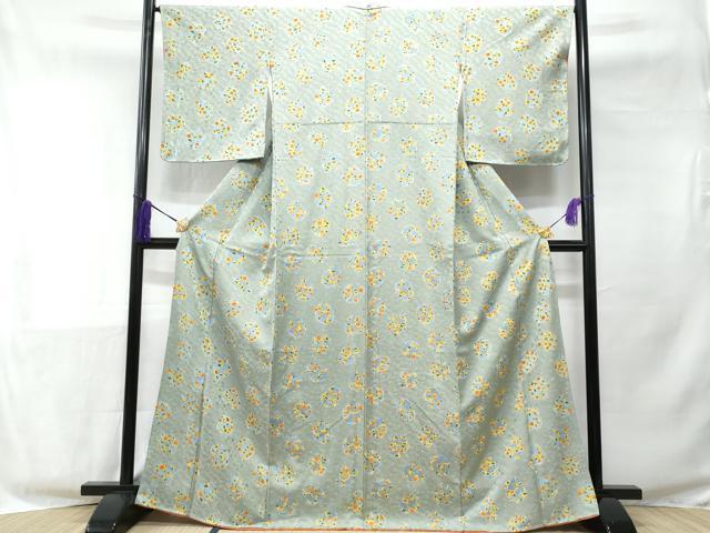 平和屋着物□上質な小紋 枝花丸文 正絹 逸品 未使用 CABE6287fb