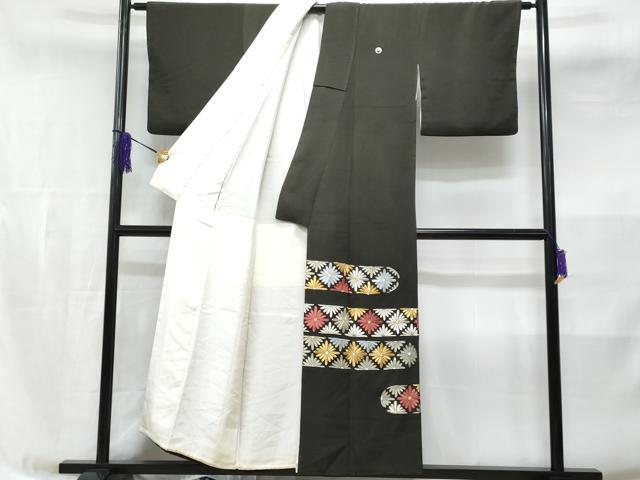 平和屋着物■豪華黒留袖　刺繍　菊　金銀糸　正絹　逸品　CABE6321fb