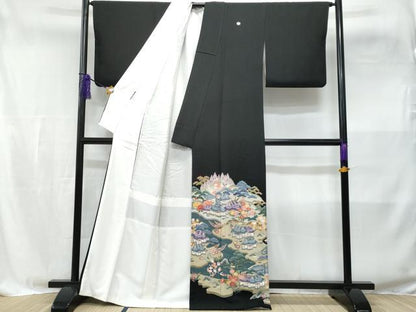 平和屋着物■豪華黒留袖　友禅　作家物　御所解文　　正絹　逸品　CABE6322fb