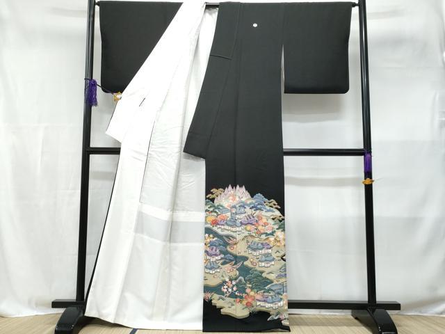 平和屋着物■豪華黒留袖　友禅　作家物　御所解文　　正絹　逸品　CABE6322fb