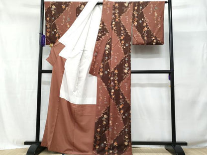 平和屋着物■小紋　枝垂れ花文　暈し染め　金彩　洗える着物　CABE6340fb