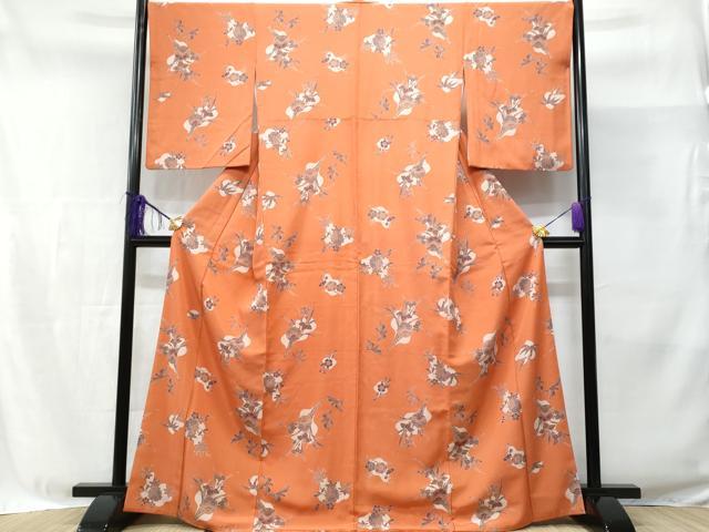 平和屋着物▽小紋　単衣　草花文　洗える着物　AABF5290jh 平和屋着物▽小紋 単衣 草花文 洗える着物 AABC6177jh 【公式通販】