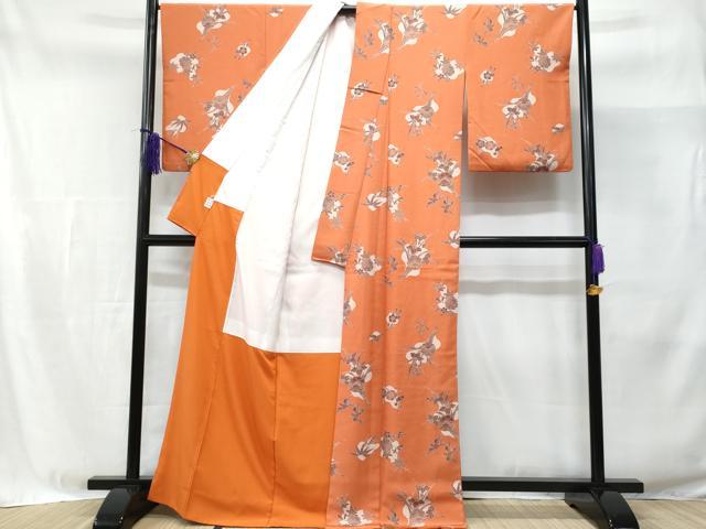 平和屋着物▽小紋　単衣　草花文　洗える着物　AABC7520jh 平和屋着物▽小紋 単衣 草花文 洗える着物 AAAZ9039fy 【公式通販】