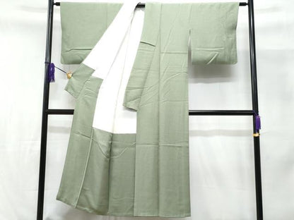 平和屋着物■上質な色無地　花末地紋　若井茶色　正絹　逸品　CABE6365fb