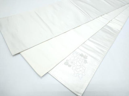 平和屋着物◎太鼓柄袋帯　花車文　銀彩　正絹　逸品　CABE6403th