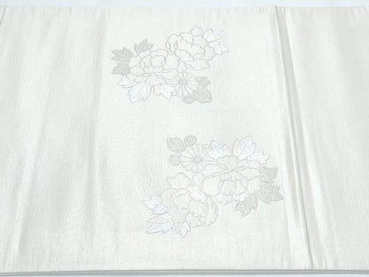 平和屋着物◎太鼓柄袋帯　花車文　銀彩　正絹　逸品　CABE6403th