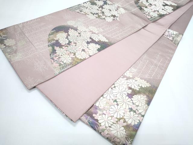 平和屋着物◎六通柄袋帯　唐織　草花文　金銀糸　正絹　逸品　CABE6479th