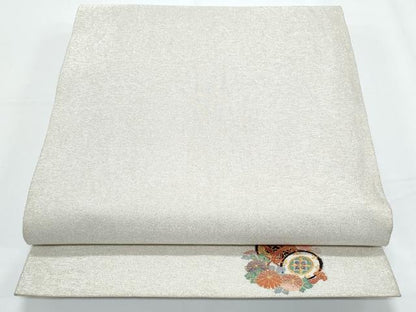 平和屋着物◎両面　全通柄袋帯　ワンポイント　金色　銀色　金銀糸　正絹　逸品　CABE6493th
