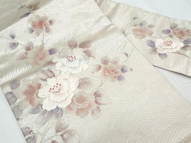 平和屋着物◎九寸名古屋帯　刺繍　草花文　金銀彩　正絹　逸品　CABE6532th