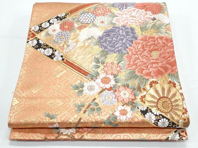 平和屋着物◎六通柄袋帯 唐織 天井華文 金糸 正絹 逸品 CABE6580th