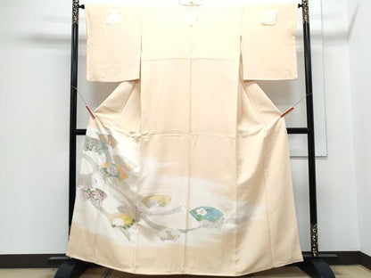 平和屋着物▼豪華色留袖 寿光織 地紙花文 暈し染め 金糸 正絹 逸品 CABE6602th
