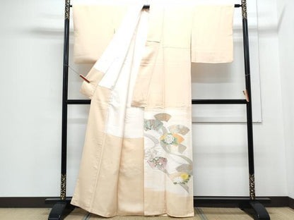 平和屋着物▼豪華色留袖 寿光織 地紙花文 暈し染め 金糸 正絹 逸品 CABE6602th