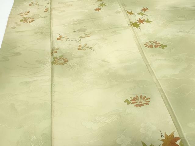 平和屋着物▼上質な小紋 地紋起こし 草花文 暈し染め 正絹 逸品 CABE6615th