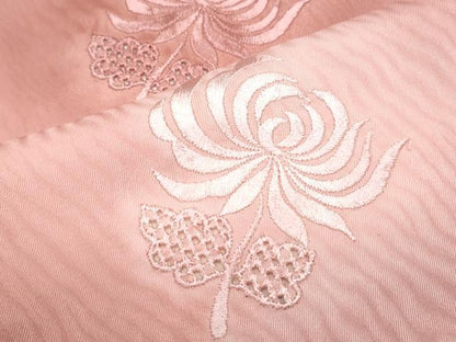 平和屋着物▼中国三大刺繍 スワトウ刺繍 総刺繍 小紋 草花文 暈し染め 正絹 逸品 CABE6616th
