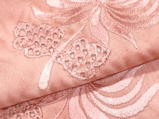 平和屋着物▼中国三大刺繍 スワトウ刺繍 総刺繍 小紋 草花文 暈し染め 正絹 逸品 CABE6616th