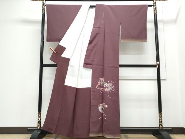 平和屋着物▼訪問着 総刺繍 熨斗桧扇花文 金糸 正絹 逸品 CABE6617th