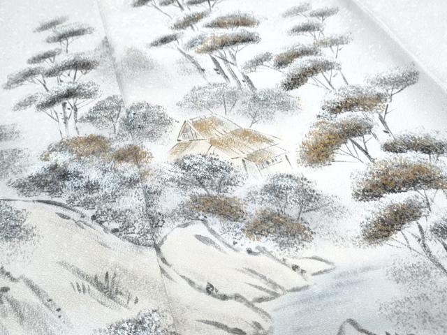 平和屋着物▼訪問着 手描き 風景文 正絹 逸品 CABE6620th