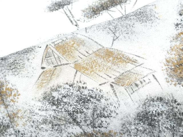 平和屋着物▼訪問着 手描き 風景文 正絹 逸品 CABE6620th