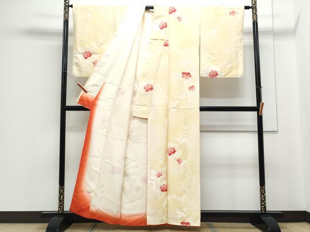平和屋着物■上質な小紋　草花文　暈し染め　正絹　逸品　CABE6631th