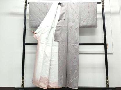 平和屋着物■上質な小紋 絞り 花繋ぎ 正絹 逸品 CABE6632th