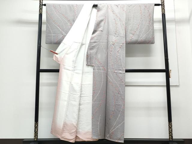 平和屋着物■上質な小紋 絞り 花繋ぎ 正絹 逸品 CABE6632th