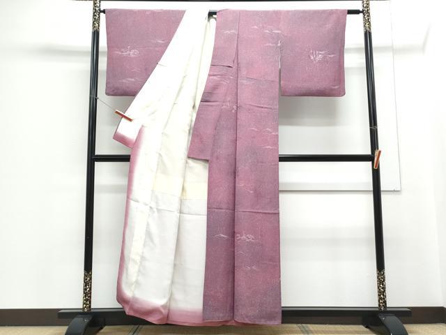平和屋着物■上質な小紋 地紋起こし 風景文 暈し染め 正絹 逸品 CABE6636th