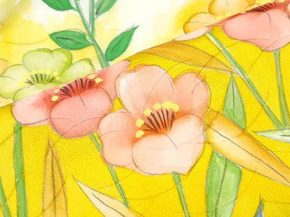 平和屋着物■訪問着　手描き　草花文　暈し染め　正絹　逸品　CABE6641th