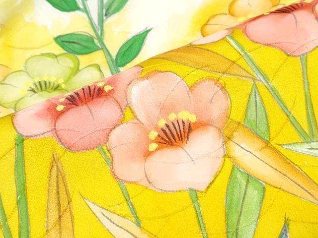 平和屋着物■訪問着　手描き　草花文　暈し染め　正絹　逸品　CABE6641th