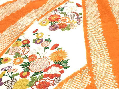 平和屋着物■豪華振袖 駒刺繍 絞り 花丸文 金彩 正絹 逸品 CABE6647th
