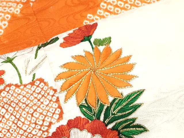 平和屋着物■豪華振袖 駒刺繍 絞り 花丸文 金彩 正絹 逸品 CABE6647th