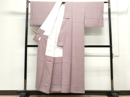 平和屋着物■上質な色無地 紅藤色 正絹 逸品 CABE6671th