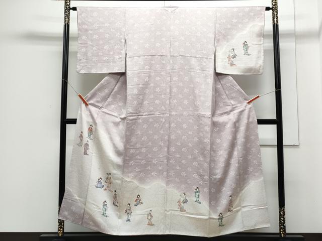 平和屋着物■訪問着　手描き　人物文　暈し染め　正絹　逸品　CABE6688th