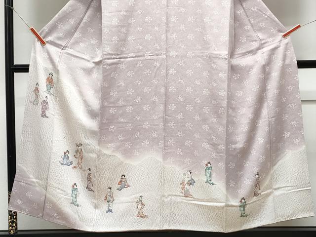 平和屋着物■訪問着　手描き　人物文　暈し染め　正絹　逸品　CABE6688th