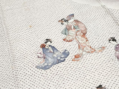 平和屋着物■訪問着　手描き　人物文　暈し染め　正絹　逸品　CABE6688th