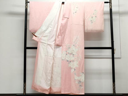 平和屋着物■訪問着　刺繍　草花文　正絹　逸品　CABE6694th