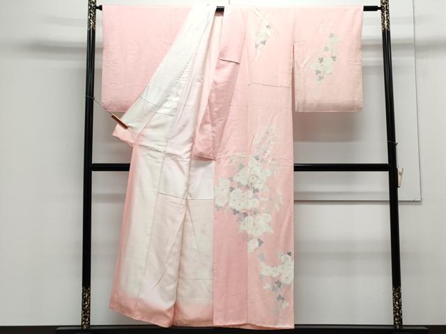平和屋着物■訪問着　刺繍　草花文　正絹　逸品　CABE6694th