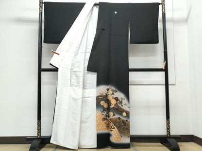 平和屋着物■豪華黒留袖 作家物 飛鳥花文 金銀彩 正絹 逸品 CABE6706th
