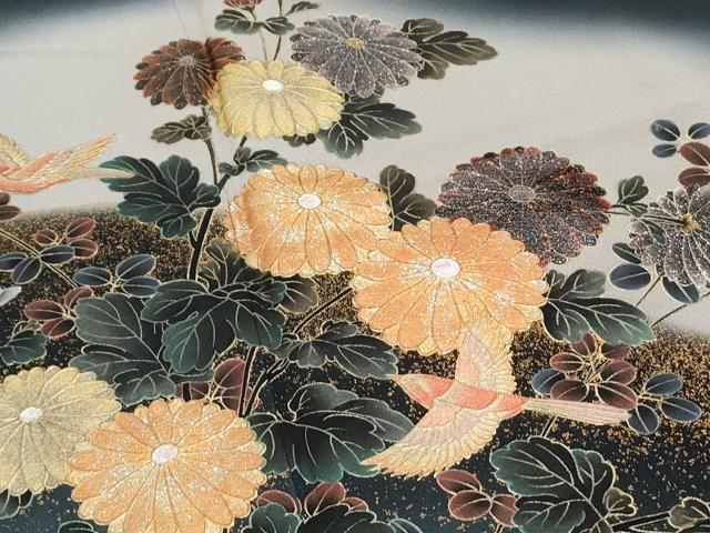 平和屋着物■豪華黒留袖 作家物 飛鳥花文 金銀彩 正絹 逸品 CABE6706th