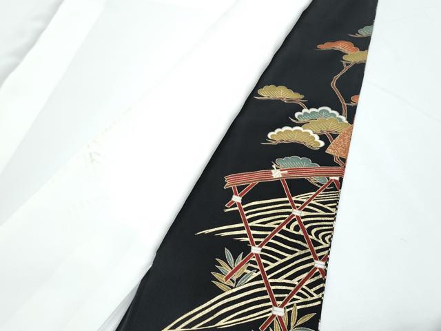 平和屋着物■豪華黒留袖 御所車花文 金彩 正絹 逸品 CABE6715th