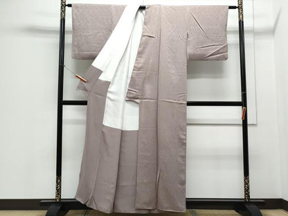 平和屋着物■上質な色無地 梅鼠色 正絹 逸品 CABE6731th