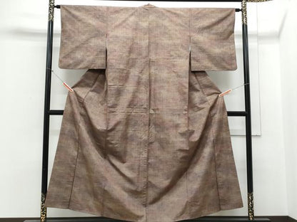 平和屋着物■上質な紬 格子文 正絹 逸品 CABE6737th
