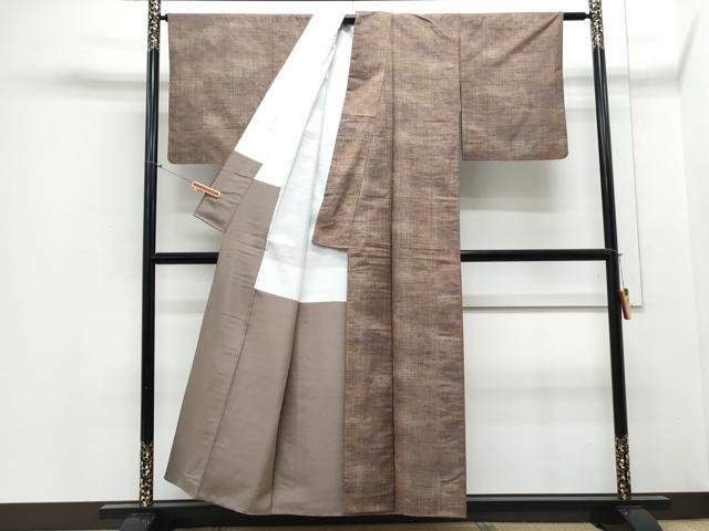 平和屋着物■上質な紬 格子文 正絹 逸品 CABE6737th