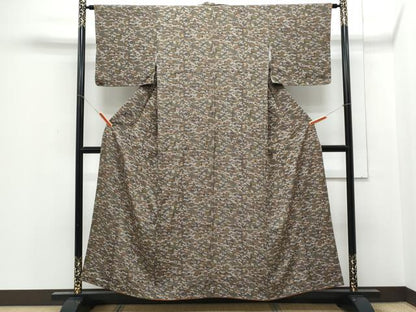 平和屋着物■上質な小紋 草花文 正絹 逸品 CABE6747th