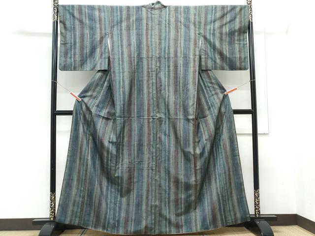 平和屋着物■上質な小紋 紬地 縞 正絹 逸品 CABE6748th