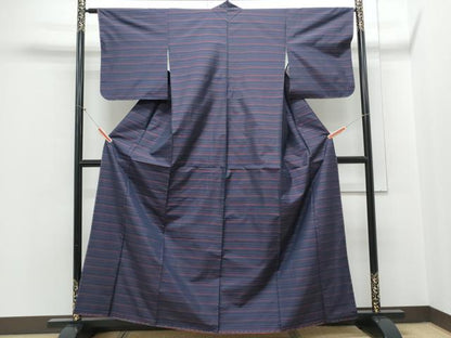 平和屋着物■本場縞大島紬 横段文 正絹 逸品 CABE6751th