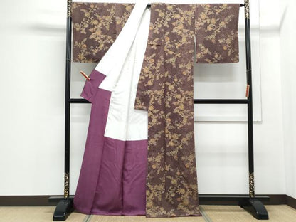 平和屋着物■上質な小紋　更紗花文　金彩　正絹　逸品　CABE6765th
