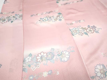 平和屋着物■上質な小紋 草花文 暈し染め 金銀彩 正絹 逸品 CABE6769th